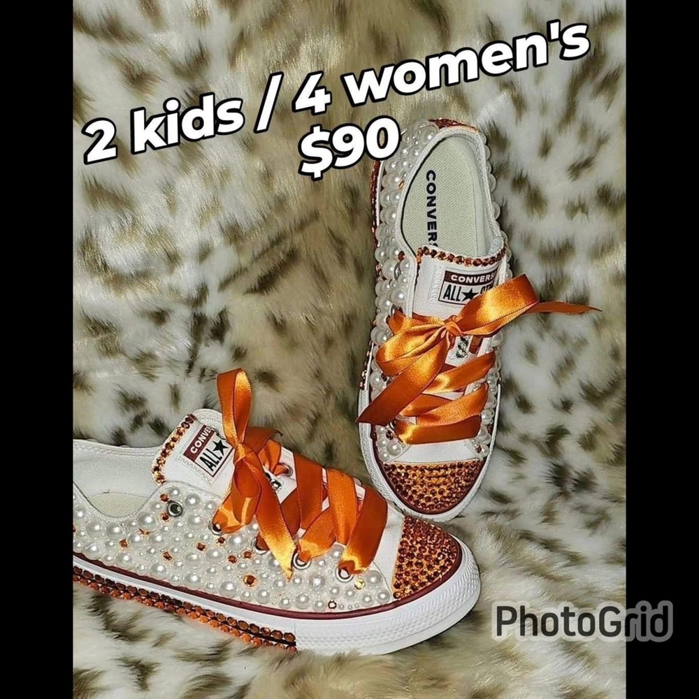 Pearl and Orange Converse